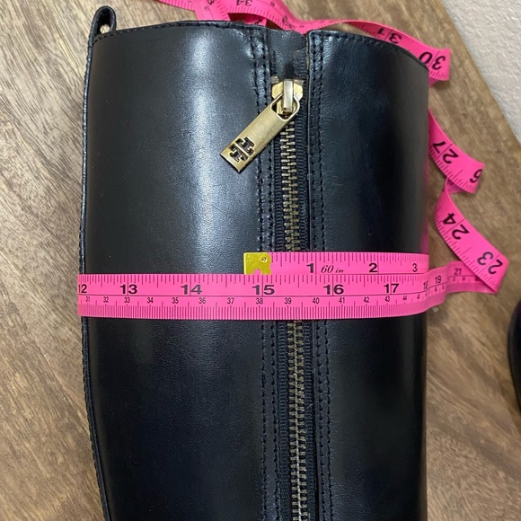 Tory Burch Women’s Black leather knee-high riding boots Size 8.5 - Picture 14 of 15
